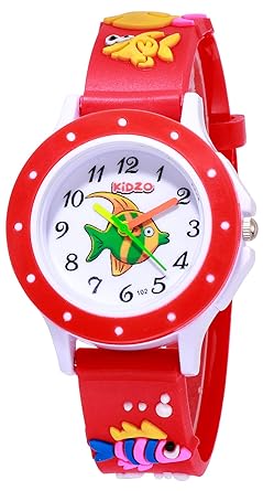 Kidzo Something Fishy Red Kids Analog Wrist Watch with 3D Strap