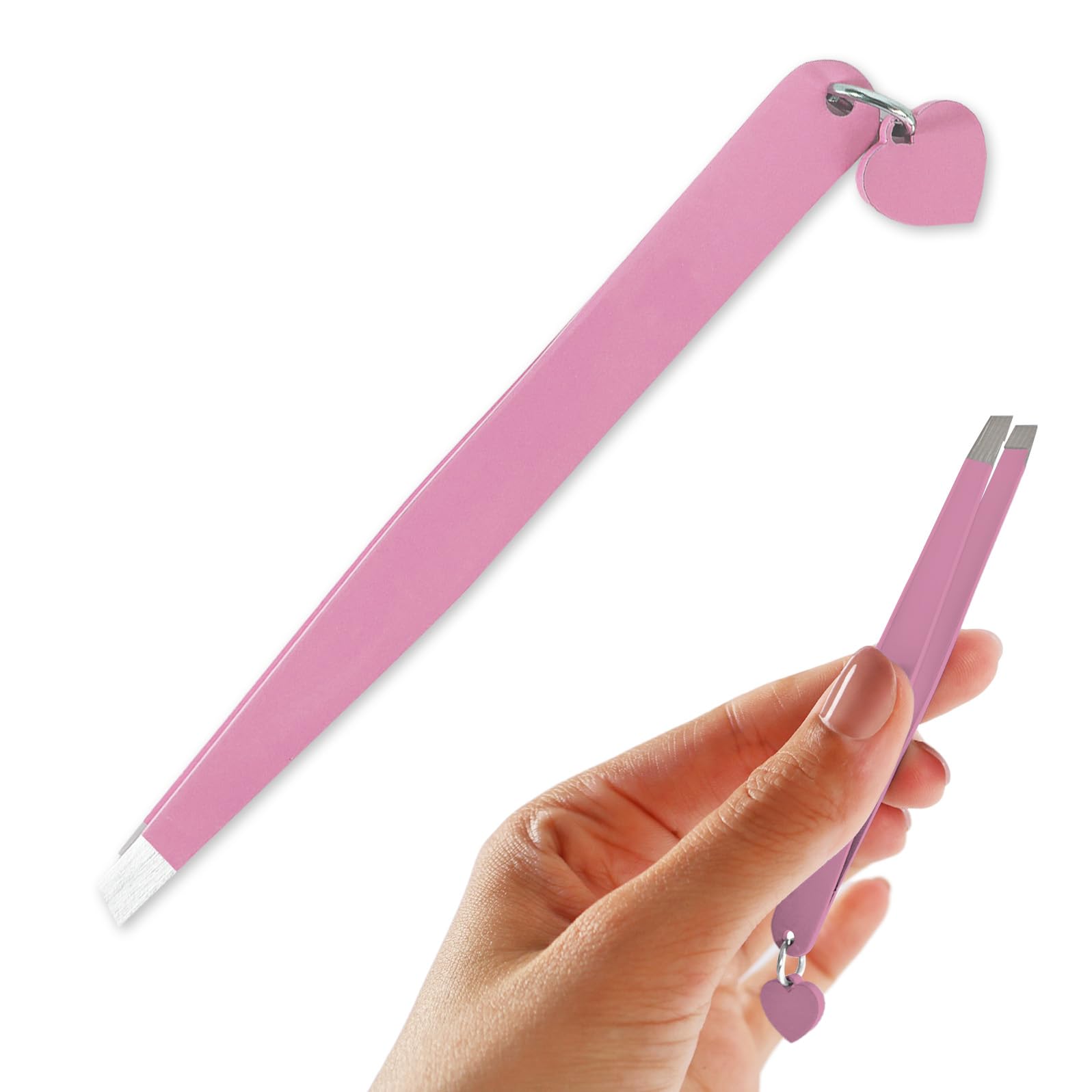 JJ LMS Tweezers for Hair Removal - Tweezers Eyebrow - Innovative Detail - Stainless Steel (Pink)