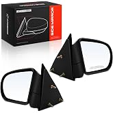 A-Premium Pair (2) Driver and Passenger Side Manual Door Mirror | Compatible with Chevrolet Blazer &amp; GMC Jimmy, Sonoma &amp; Oldsmobile - Non-Heated Manual Folding Black Outside Rear View Mirror