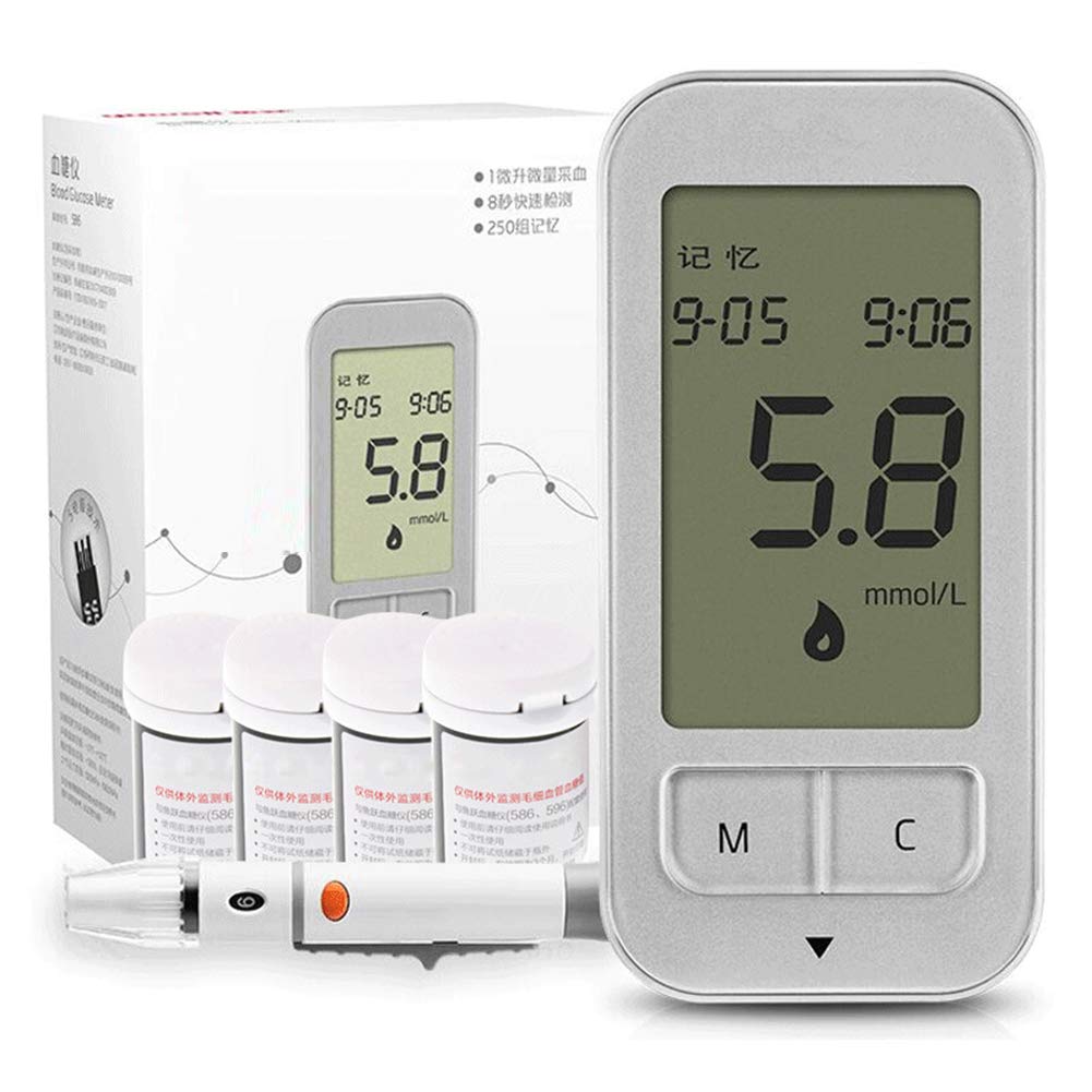 FJLOVE Blood Glucose Monitor Meter Diabetes Test Kit Blood Sugar Tester with 50 Codefree Test Strips