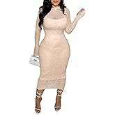 Women's Lace Dresses 2 Piece Set Elegant Bodycon Dress Wedding Guest Cocktail Birthday Party Dress