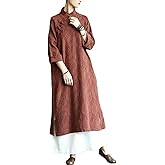 LUZU JUNU Spring Women Dresses Chinese Dress Traditional Collar Vintage Cotton Linen Robe Cheongsam Dresses