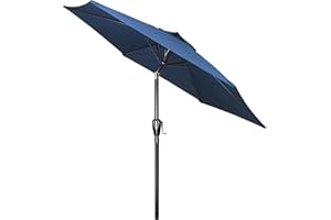 Simple Deluxe 7.5' Patio Umbrella Outdoor Table Market Yard Umbrella with Push Button Tilt/Crank, 6 Sturdy Ribs for Garden, D