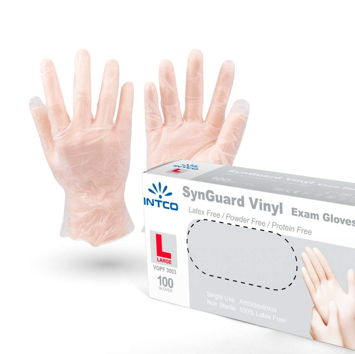 Disposable Gloves, 200Pcs Vinyl Gloves Non Sterile, Powder Free, Latex Free - Cleaning Supplies, Kitchen and Food Safe - Ambidextrous (Large)
