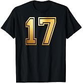 17 Number Seventeen Team Sports Graphic Varsity Matching T-Shirt