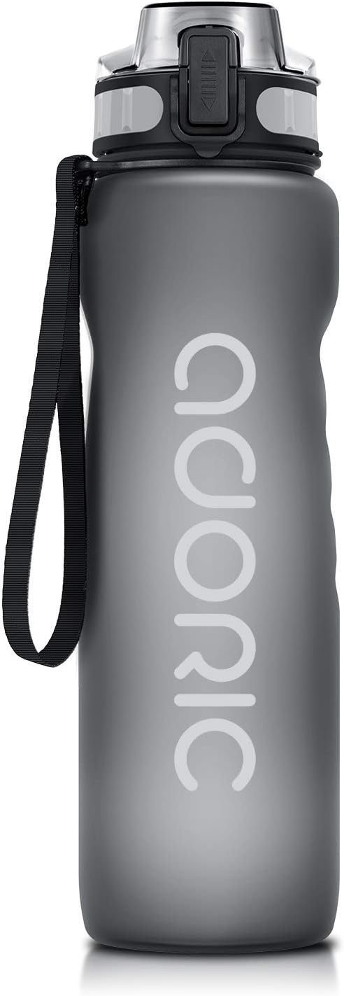 ADORIC Sports Water Bottle, BPA Free Tritan Non-Toxic Plastic Sport Water Cup, Durable Leak Proof Water Bottle with Filter, Flip Top