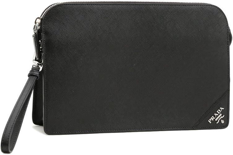 Amazon プラダ Prada メンズ バッグ セカンドバッグ 2vf056 Saffiano Travel Nero クラッチ ポーチ 型押しレザー ブラック 並行輸入品 クラッチ セカンドバッグ