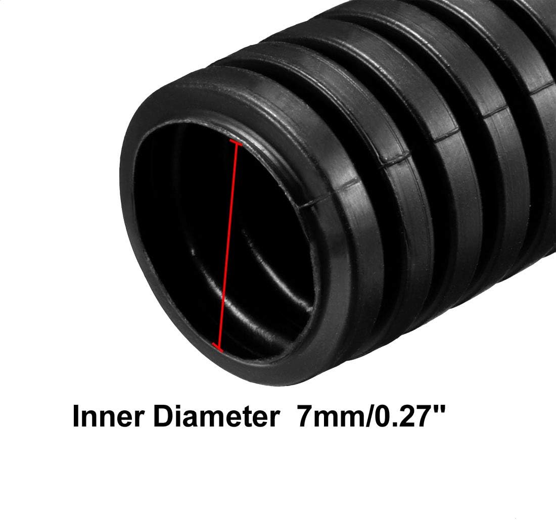 Sourcingmap 4.6 M 7 x 10 mm PP Flexible Corrugated Conduit Tube for Garden,Office Black, 7mmx10mmx4600mm - Image 3