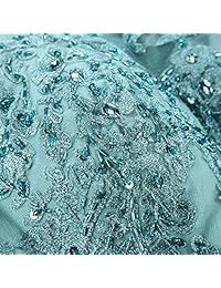 Vestido de fiesta de cóctel con cuentas de encaje corto y glamoroso de MACloth para mujer