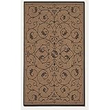 CouristanRecife Veranda 8-Feet 6-Inch Square Rug, Cocoa and Black