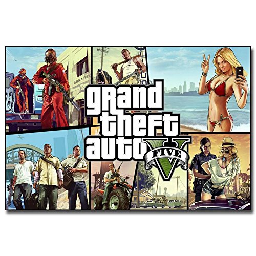 Stylish Custom Grand Theft Auto V Game Art Canvas Poster Print Gta 5 Pictures For Living Room 26