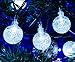 DecorNova 19.7 Feet 30-LED Solar String Lights Outdoor Crystal Ball Fairy Lights,Cool White