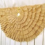 48 inch Round Ruffled Burlap Christmas Tree Skirt by Jubilee Creative Studio