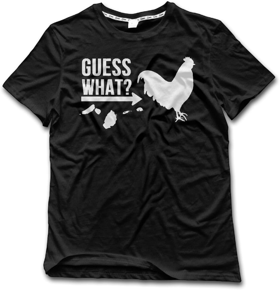 FONY Men's Guess What Chicken Butt Graphic Chicken Short Sleeve Printing T-Shirts