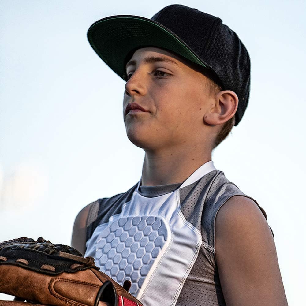 McDavid HEX Chest Protector, Heart Guard Sternum Protection Padded Shirt for Baseball, Football, Lacrosse and Goalies Youth and Adult Sizes : Sports & Outdoors
