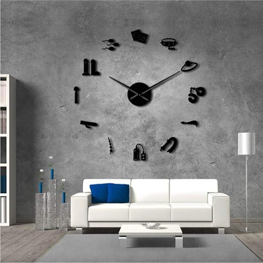 Wffmx Sex Shop Vector Diy Reloj De Pared Gigante Erotico Intimo