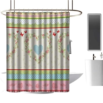 Amazon Com Qenuan Fabric Shower Curtain For Bathroom Shabby Chic