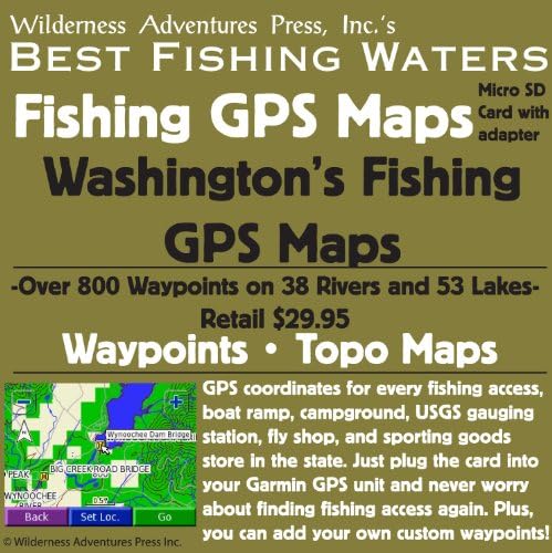 Washington Fishing GPS Maps Micro SD Card
