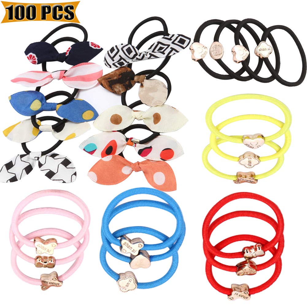 Amazon Com 100 Pcs Elastic Hair Bands Hair Ties Women Braided