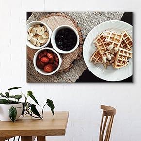 Waffles And Fruit Breakfast - Canvas Art