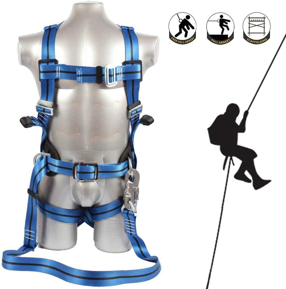 CHEIRS Rock Climbing Harness, Fall Protection Safety Harness Full Body Harness Outward for Fire Rescue, High Altitude Rock Climbing, Rappelling Equipment