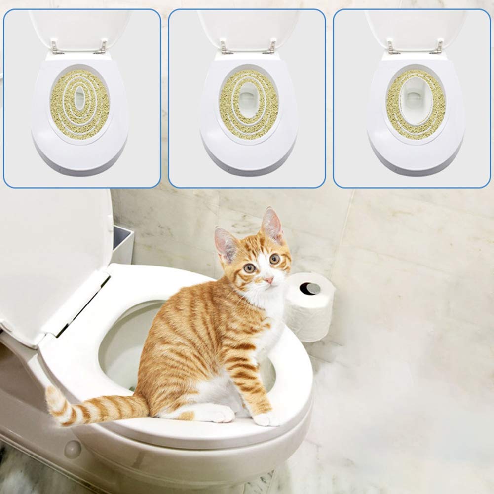 Potty Seat Toilet Trainer for Cats Kitty Small Animals White Convenient