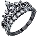 Guliette Verona Sterling Silver Princess Crown Ring (Black Rhodium Plated) (9)