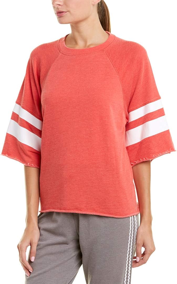 Betsey Johnson Women's Printed Stripe Cutoff Sweatshirt at  Women’s Clothing store