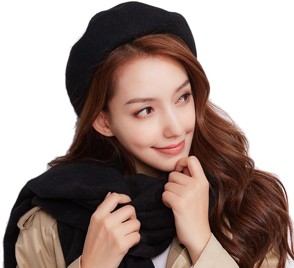 Telamee Women Girls Fashion Wool Felt Beret Caps Bucket Cloche Beanie Hat Fedoras