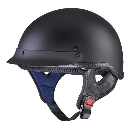 Ahr Motorcycle Half Face Helmet Dot Approved Motorbike Cruiser Chopper Matt Black Xl