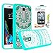 LG K10 Case,LG Premier LTE Case Clear,K10 Phone Case Unlocked with HD Screen Protector, AnoKe[Scratch Resistant] Colorful Flower Cute Women Girl Ultra Thin Slim TPU Phone Cover for LG K10 TM CH Mint