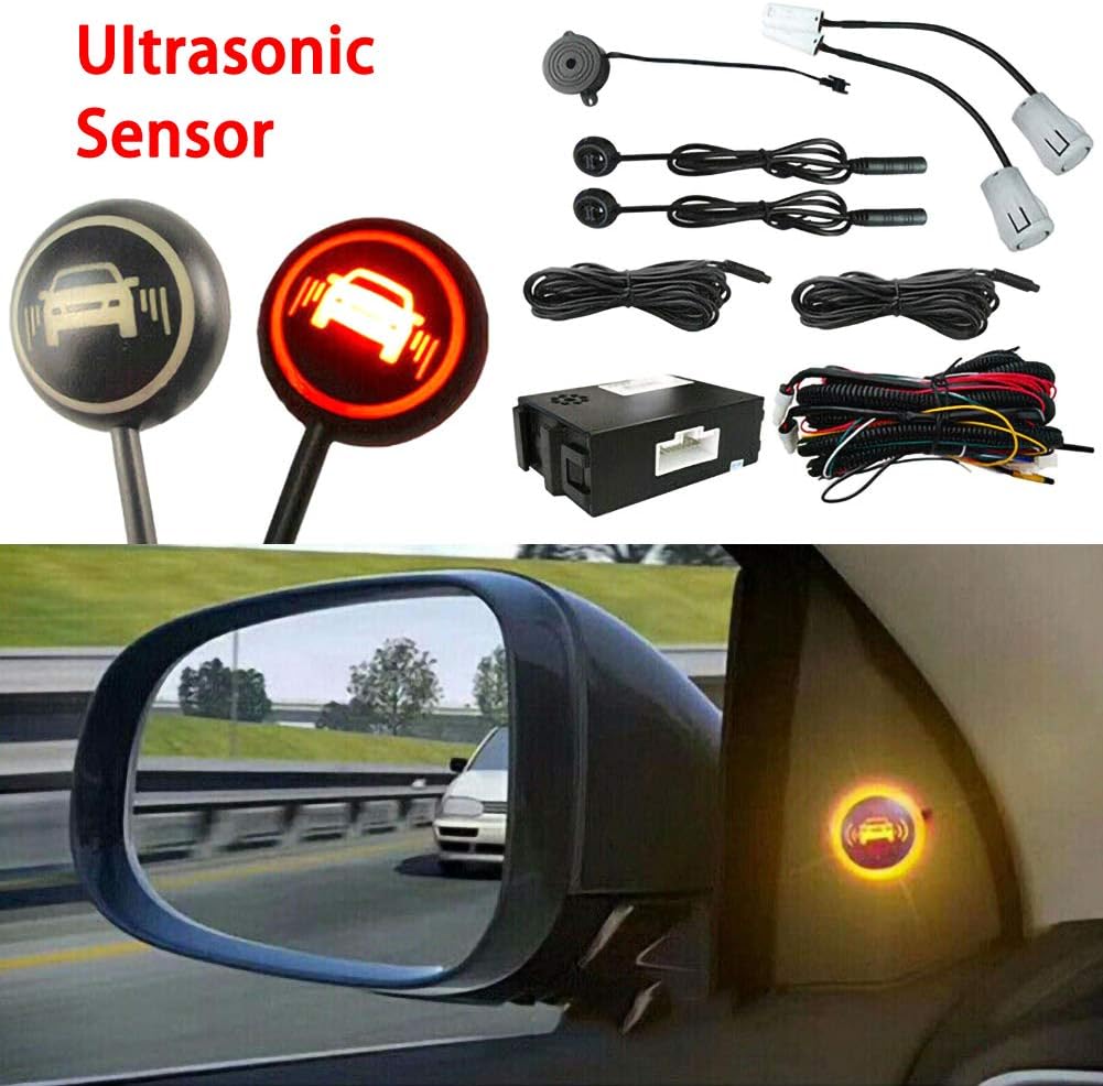 ggaggaa Car Blind Spot Monitoring System Ultrasonic Sensor Distance Assist Lane Changing