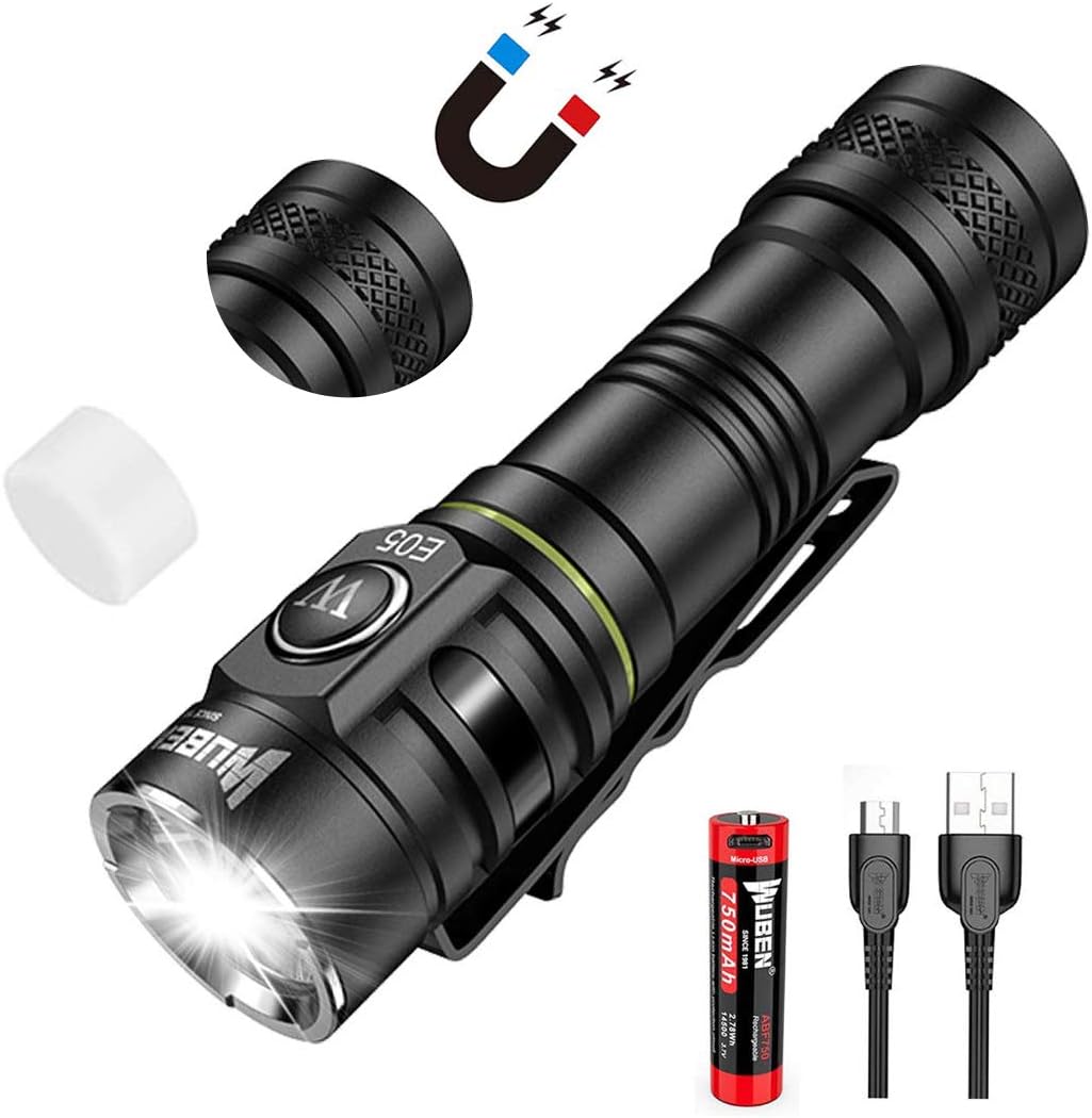 Led Taschenlampe Usb Aufladbar Mit Magnet Taschenlampe LED Magnet USB Aufladbar, WUBEN Taktische Taschenlampe