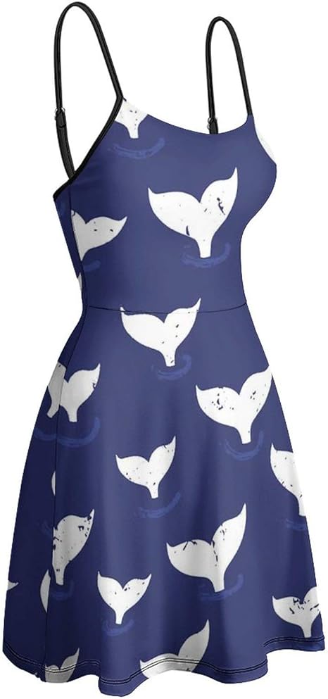Amazon Co Jp ドレス スリング クジラの尻尾 海洋動物 魚類 レディース ワンピース ノースリーブ 夏 スカート ワンピース カクテルドレス ドレスワンピース カジュアル 着痩せ 体型カバー 普段着 膝丈 ゆったり パーティー エレガント セクシー 演奏会 かわいい 伸縮性