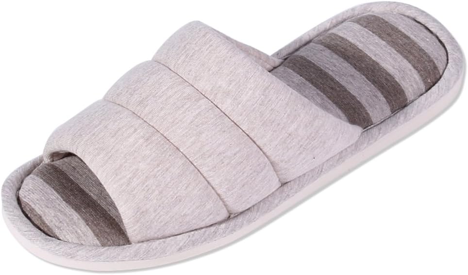 Comwarm Women's and Men's House Slippers Non-Slip Open Toe Couple Sandals Cotton Indoor Home Slippers