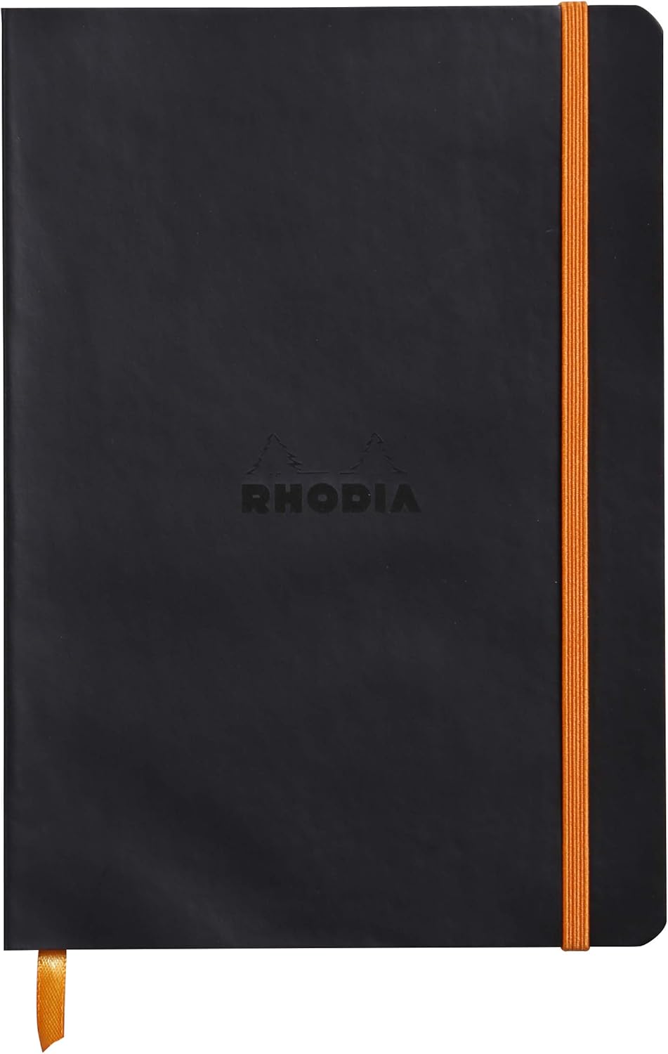 RHODIA 117452C, Black Flexible Notebook, A5, Dotted Dot, 160 pages, Ivory Clairefontaine Paper 90 g/m, Bookmark