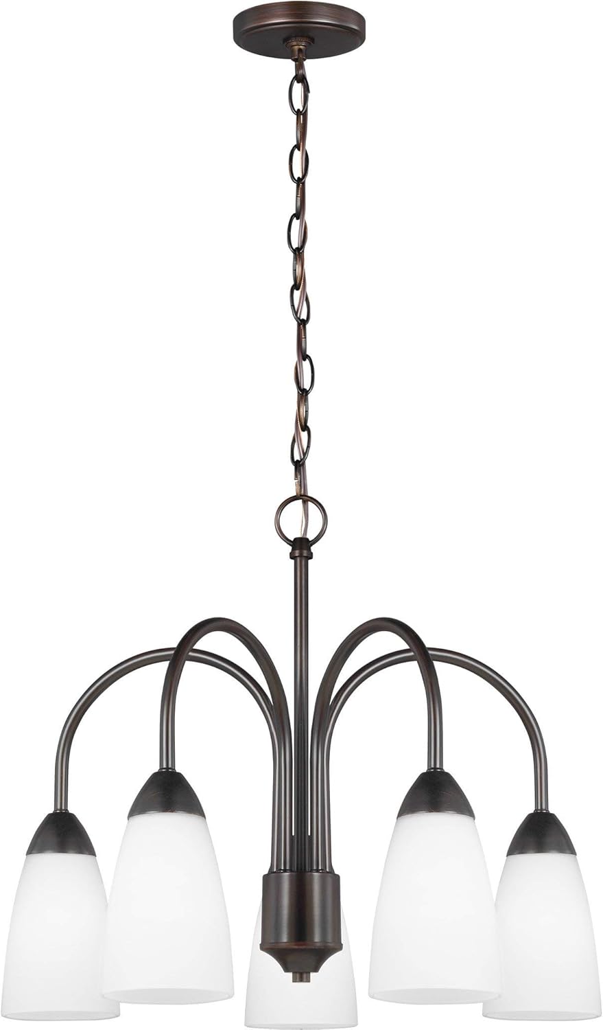 Sea Gull Lighting 3220205-710 Seville Down Five Light Downlight Chandelier, Burnt Sienna Finish