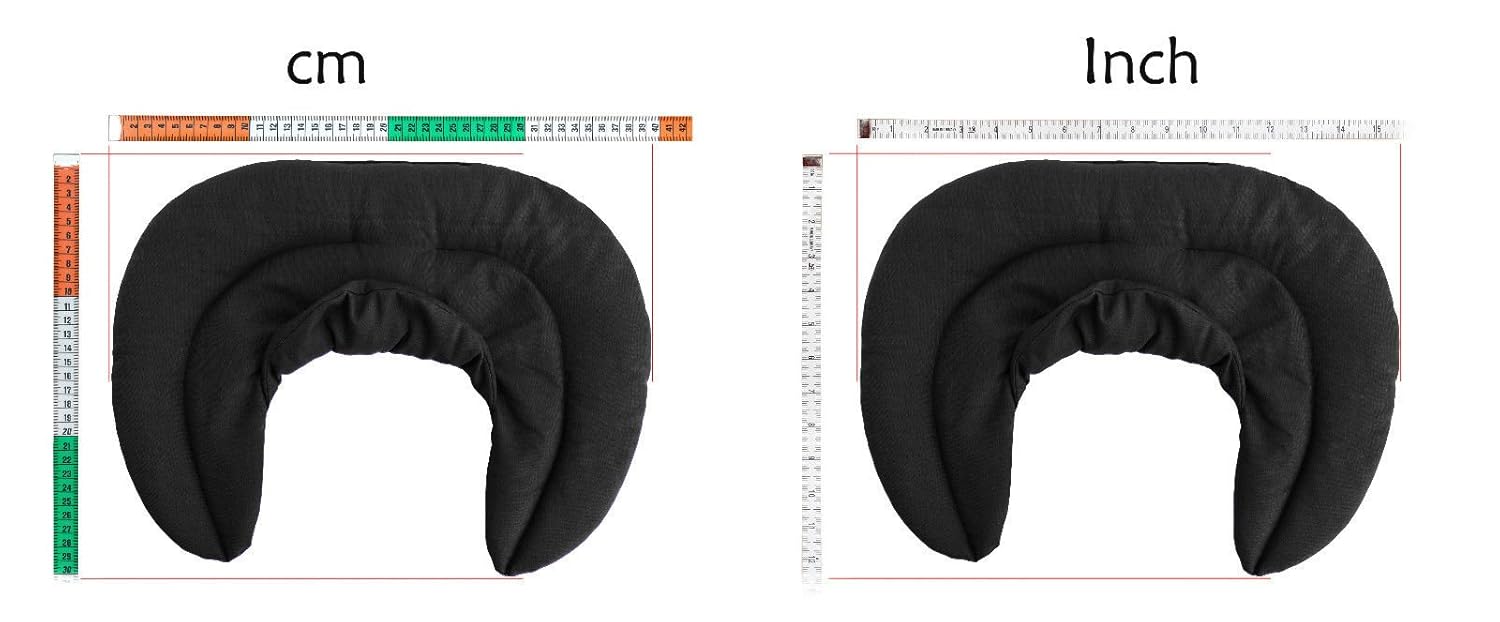 Almohada para el cuello negro Cojín para la cerviz con cuello levantado