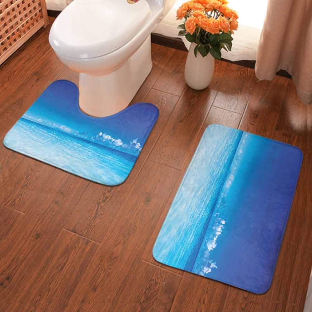 Ahuimin - Alfombra de baño con contorno paisajístico, paisaje del