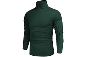 Poriff Men's Casual Slim Fit Basic Tops Knitted Lightweight Turtleneck Pullover Sweater