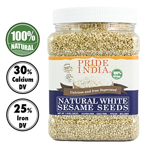 Pride Of India White Sesame Seeds Unhulled Calcium & Iron Superfood