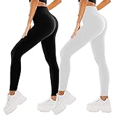 SINOPHANT High Waisted Leggings for Women - 2 Packs Buttery Soft Yoga Pants for Workout Athletic