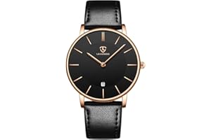 BEN NEVIS Watch, Mens Watch, Minimalist Fashion Simple Wrist Watch Analog Date with Leather Strap