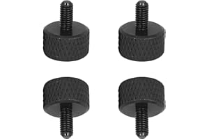 DTGN M3x6mm(DXL) Knurled Thumb Screws - 4Pack - Good for PC Computer Cases - Aluminum Alloy Thumbscrew Knurled Head Fully Threaded - Black