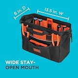 BLACK+DECKER 12-Inch Wide Mouth Tool Bag Zippered Durable 600 Denier Fabric view 3