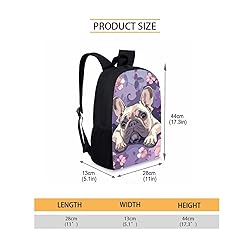 HUGS IDEA School Backpack Funny French Bulldog