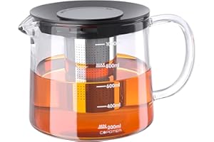 Glass Teapot 1000ml/33OZ, Tea Kettle Stovetop Safe for Blooming Tea & Loose Leaf Tea, Premium Glass Teapot with Gift Box
