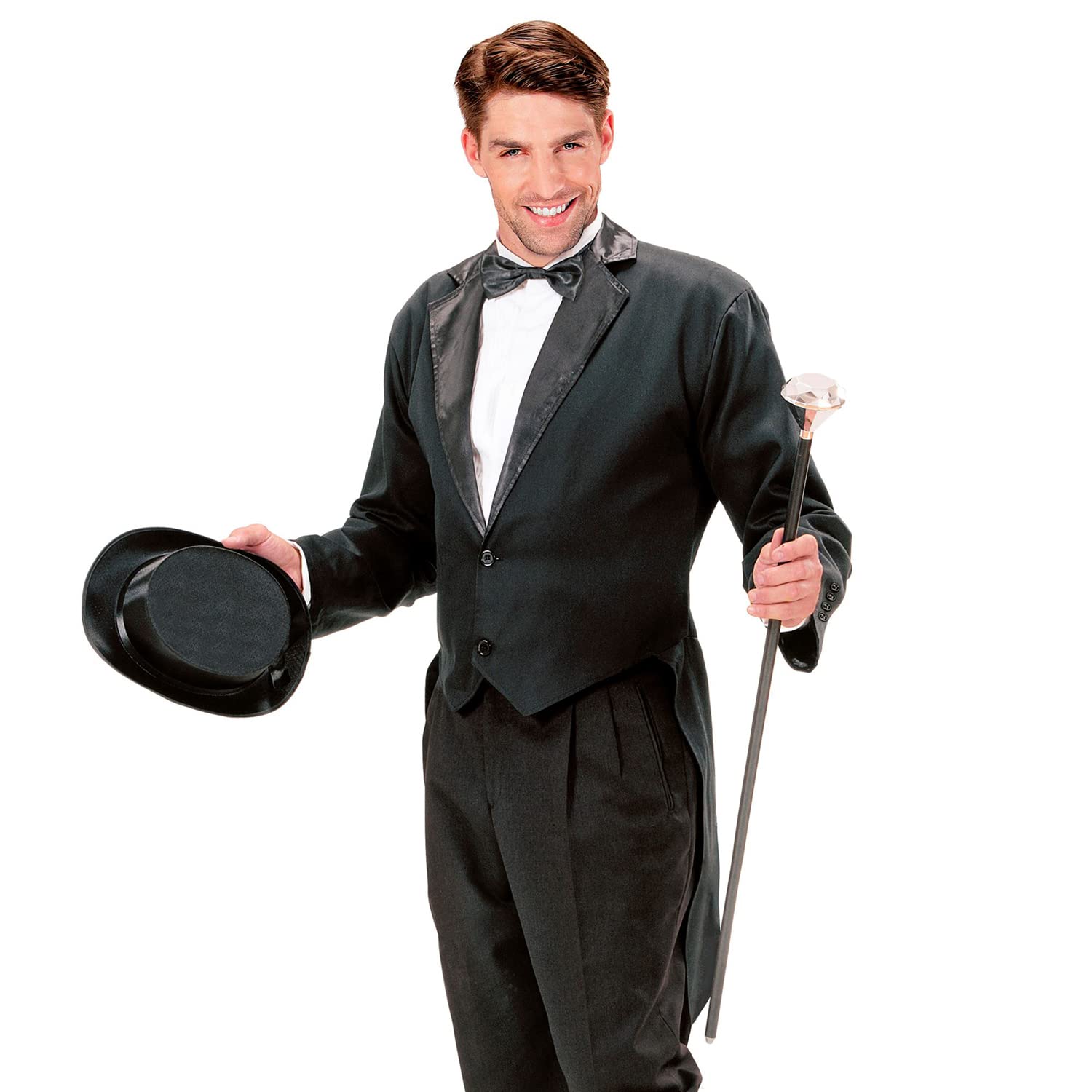 xL Black Lined Tailcoat Mens Costume Extra Large for Hardy Hollywood Film Fancy Dress