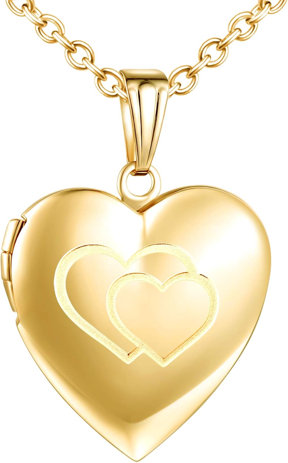 CPSLOVE Collar con Foto de corazón, Colgante de Acero Inoxidable para Mujer niña, Collar