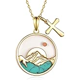 Mustard Seed Pendant Necklace 925 Sterling Silver Christian Faith Turquoise Mountains Necklace Mustard Seed Jewelry Gifts for Women